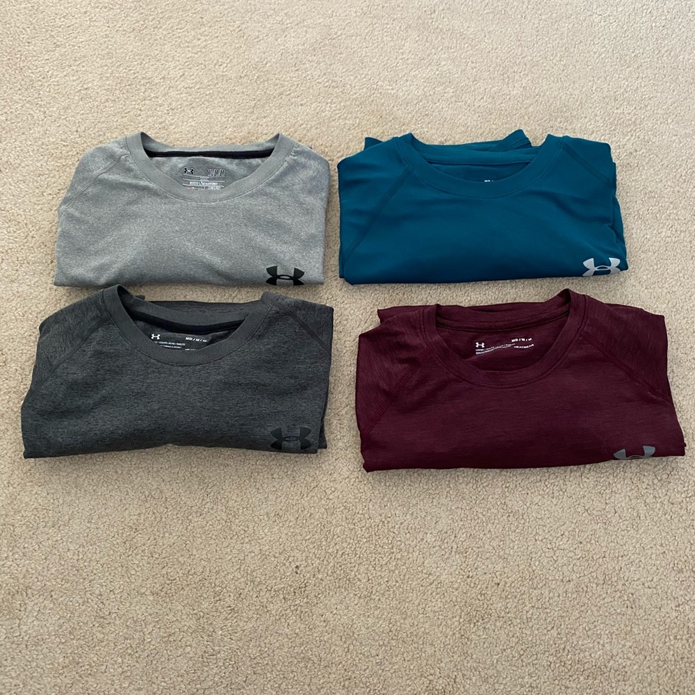 under armour tech tees assorted (4) size medium